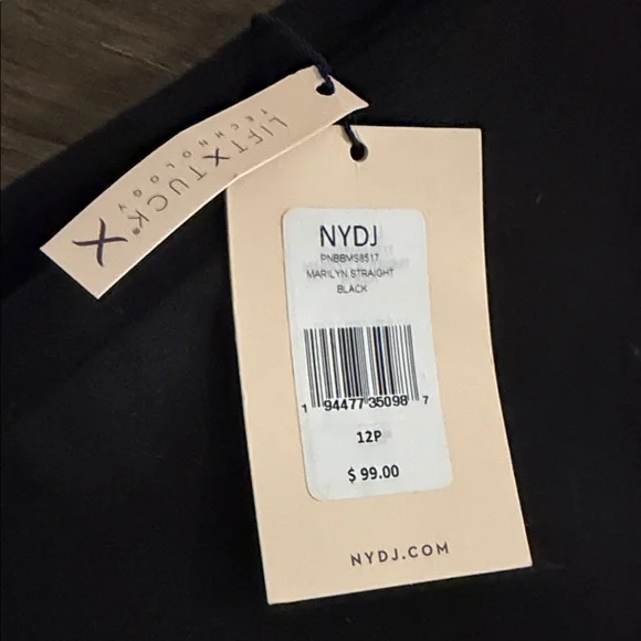 Brand new NYDJ Black Straight-Leg Jeans - Picture 8 of 8